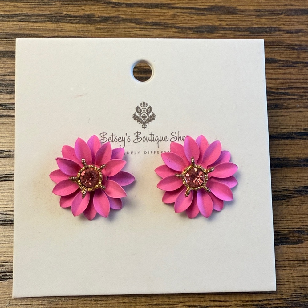 Pink Floral Earrings